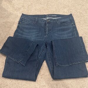 New York & Company Women's Curvy Boot Cut Jeans - Dark Blue